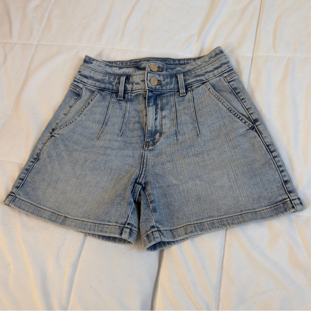 Acid Wash High Waisted Mini Shorts